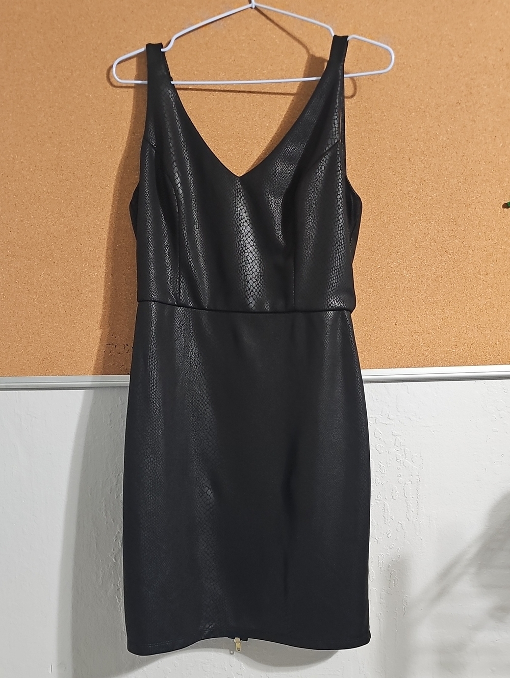 bebe Black Python Print V-Neck Mini Dress